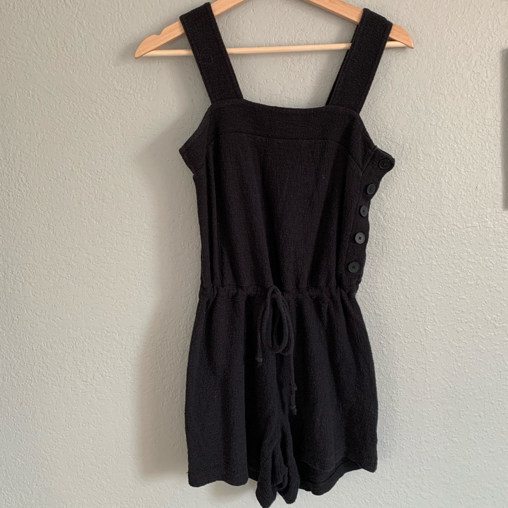 Black MADEWELL mini romper shorts